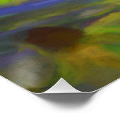 Indigo Bunting Schilderen - Oorspronkelijke vogelk Perfect Poster (Hoek)