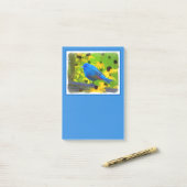 Indigo Bunting Schilderen - Oorspronkelijke vogelk Post-it® Notes (Op bureau)