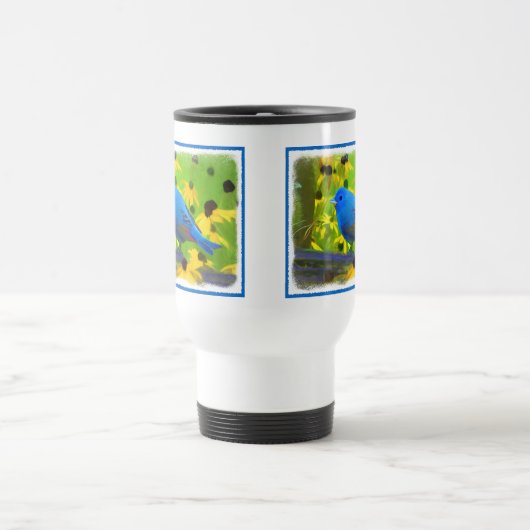 Indigo Bunting Schilderen - Oorspronkelijke vogelk Reisbeker (Center)