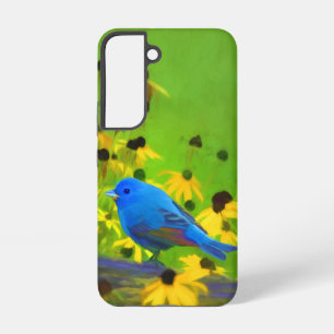 Indigo Bunting Schilderen - Oorspronkelijke vogelk Samsung Galaxy Hoesje