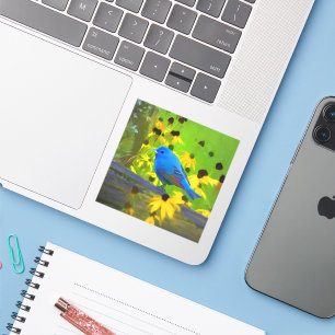 Indigo Bunting Schilderen - Oorspronkelijke vogelk Sticker