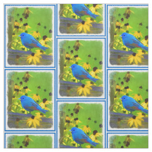 Indigo Bunting Schilderen - Oorspronkelijke vogelk Stof