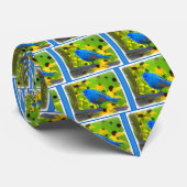 Indigo Bunting Schilderen - Oorspronkelijke vogelk Stropdas (Opgerold)