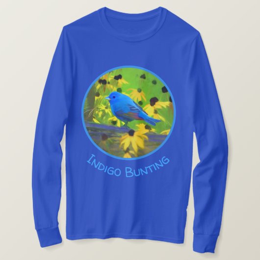 Indigo Bunting Schilderen - Oorspronkelijke vogelk T-shirt (Design voorkant)