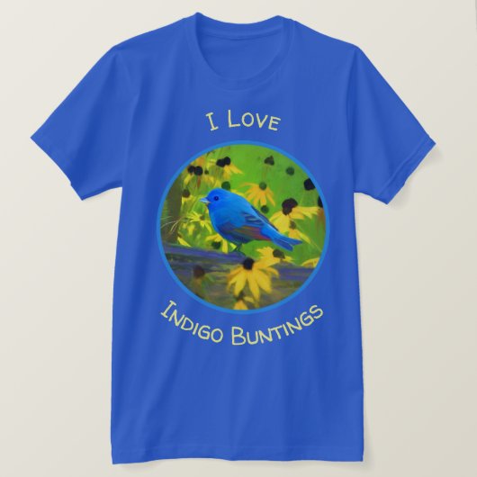 Indigo Bunting Schilderen - Oorspronkelijke vogelk T-shirt (Design voorkant)