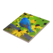 Indigo Bunting Schilderen - Oorspronkelijke vogelk Tegeltje (Zijkant)