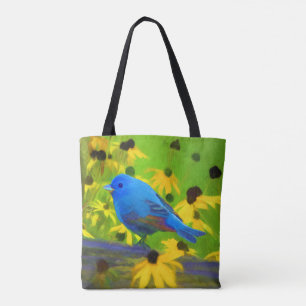Indigo Bunting Schilderen - Oorspronkelijke vogelk Tote Bag