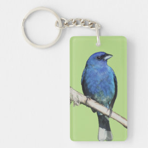 Indigo Bunting Sleutelhanger