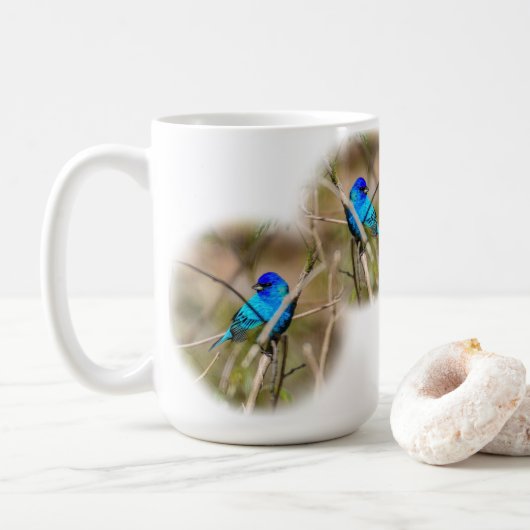 Indigo Bunting Songbird Classic Mug Koffiemok (Met donut)