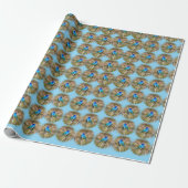 Indigo Bunting Songbird Wrapping Paper Blue Cadeaupapier (Uitgerold)