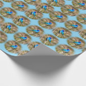 Indigo Bunting Songbird Wrapping Paper Blue Cadeaupapier (Hoek)