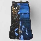 Indigo Butterfly en paddenstoelbos Golfheadcover (Draai 90)