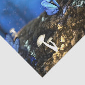 Indigo Butterfly en paddenstoelbos Tissuepapier (Detail)