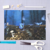 Indigo Butterfly en paddenstoelbos Tissuepapier (Craft)