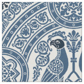 Indigo Byzantijnse Vogels Stof (Close Up)