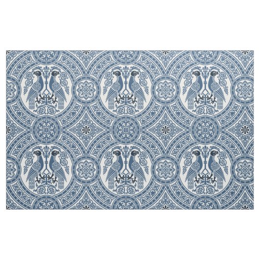 Indigo Byzantijnse Vogels Stof (Fat Quarter)