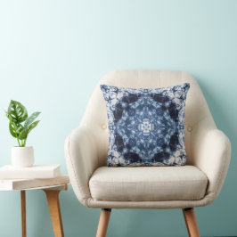 Indigo caleidoscoop Shibori Tie-Dye patroon Kussen