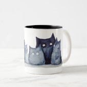 Indigo Catz Tweekleurige Koffiemok (Voorkant rechts)