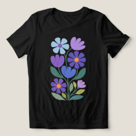 Indigo Charm Dames Abstract Bloemen T‑Shirt Tri-Blend Shirt