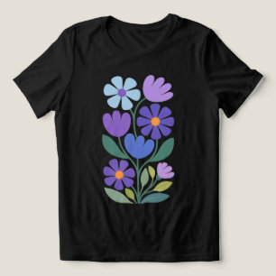 Indigo Charm Dames Abstract Bloemen T‑Shirt Tri-Blend Shirt