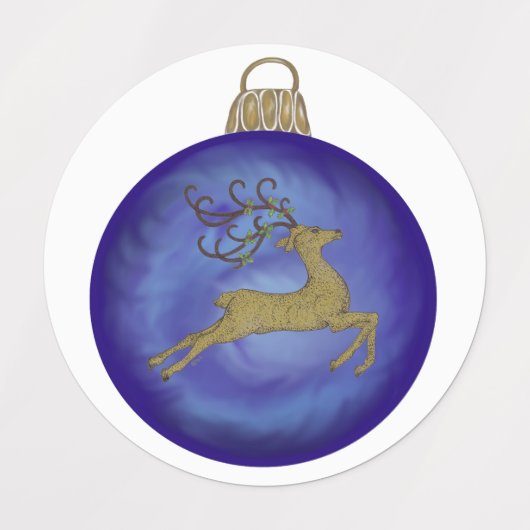 INDIGO CHRISTMAS BUBBLE LABELS (Design 2)
