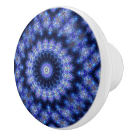 Indigo Cobalt Blue Mandala Abstract gepatterde kno Keramische Knop