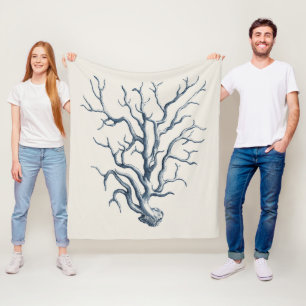 Indigo Coral Fleece Deken