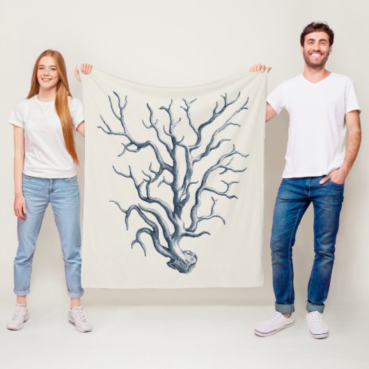 Indigo Coral Fleece Deken (In situ)