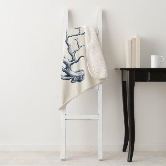 Indigo Coral Sherpa Deken (In situ)