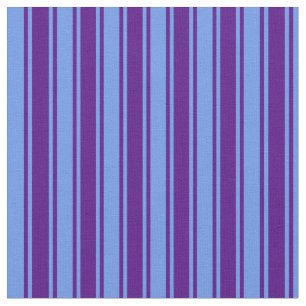 Indigo & Cornflower Blue Striped/Lined Pattern Stof