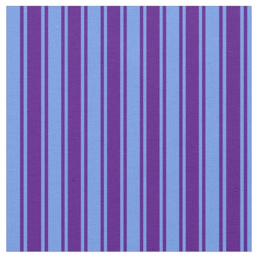 Indigo & Cornflower Blue Striped/Lined Pattern Stof (Close Up)