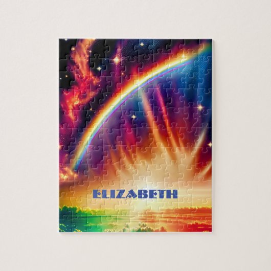 Indigo Cosmos ontketent regenboogfluitenverlichtin Legpuzzel (Verticaal)