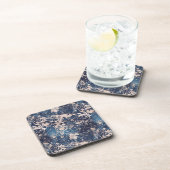 Indigo Cream Marble Pattern Elegant Stijlvol Bier Onderzetter (Rechterzijde)