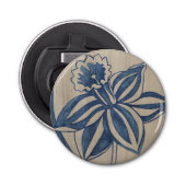 Indigo Daffodil Button Flesopener (Voorkant)