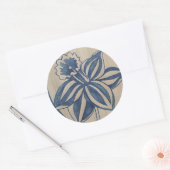 Indigo Daffodil Ronde Sticker (Envelop)