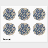 Indigo Daffodil Ronde Sticker (Vel)
