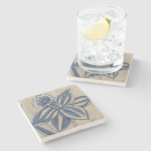 Indigo Daffodil Stenen Onderzetter (Zijkant)