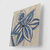 Indigo Daffodil Vierkante Klok (Hoek)