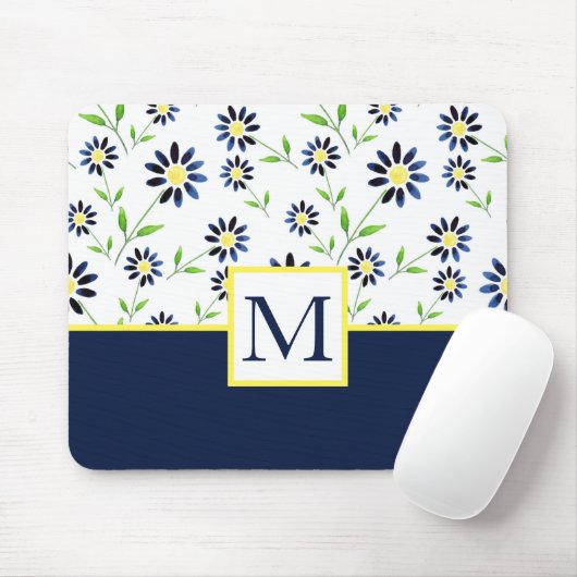 Indigo Daisy Pattern Muismat (Met muis)