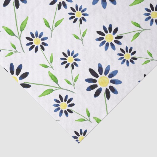 Indigo Daisy Pattern Tissuepapier (Detail)