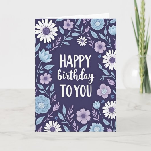 Indigo Daisy Verjaardagskaart Kaart (Voorkant)