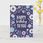 Indigo Daisy Verjaardagskaart Kaart (Gele Bloem)