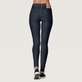 Indigo Dark Wash Jeans All-Over Gedrukte Leggings (Achterkant)