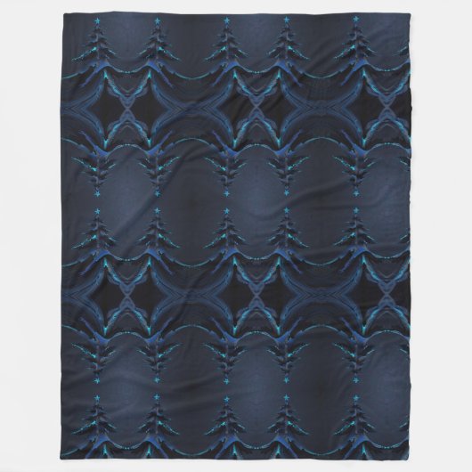Indigo Darkness kerstboom Fleece Deken (Voorkant)