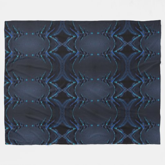 Indigo Darkness kerstboom Fleece Deken (Voorkant (Horizontaal))