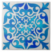 Indigo decoratieve keramische tegel tegeltje (Voorkant)