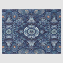 Indigo Denim Bloom Bloemen Decoupage Craft Wrappin