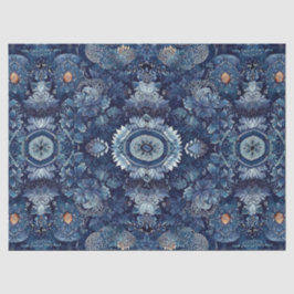 Indigo Denim Bloom Bloemen Decoupage Craft Wrappin Tissuepapier