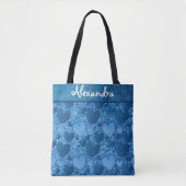 Indigo Denim Blue Jeans Hart Naam monogram afdrukk Tote Bag (Voorkant)