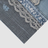 Indigo Denim Kant Streep Patroon Tissuepapier (Detail)